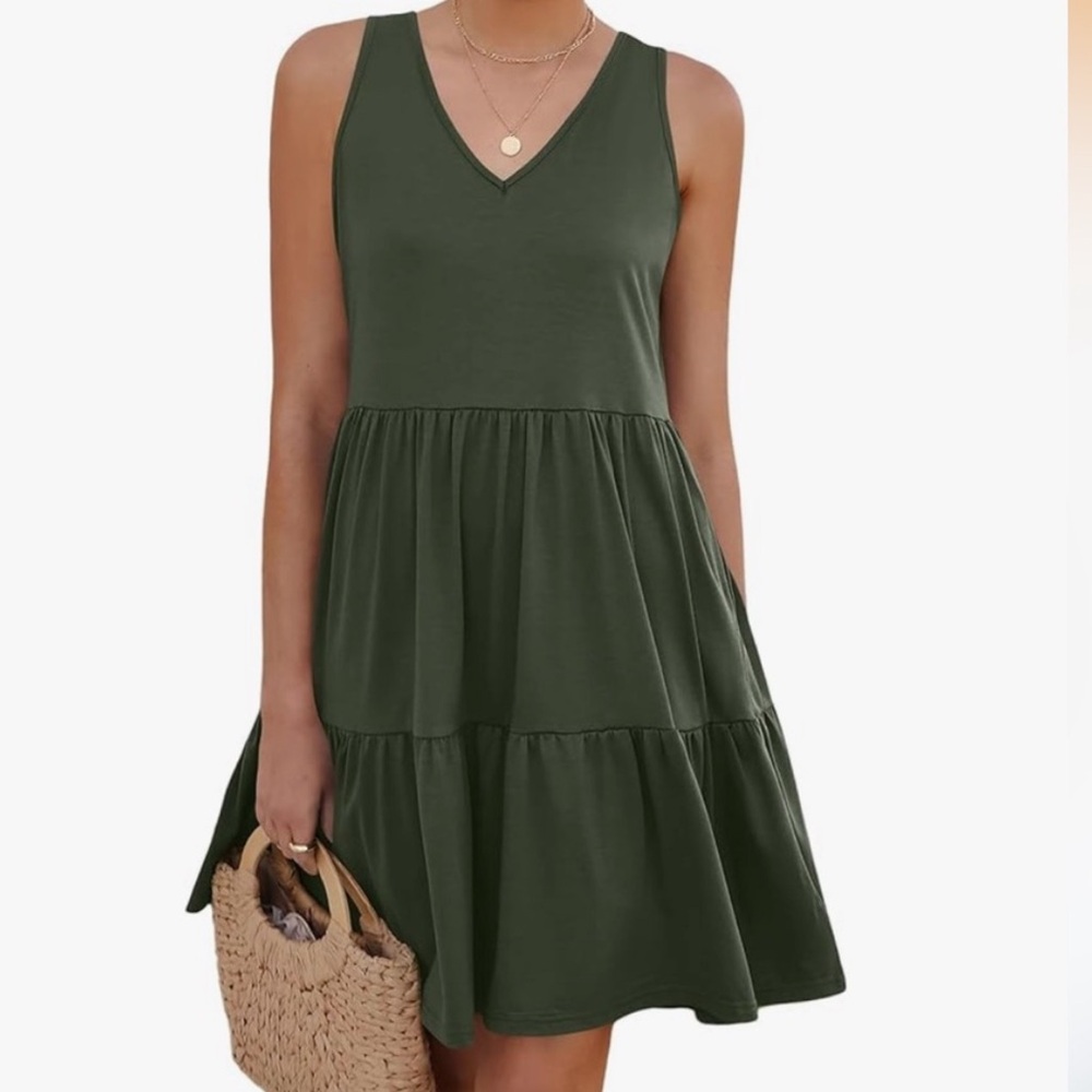 Flowy Olive tank dress